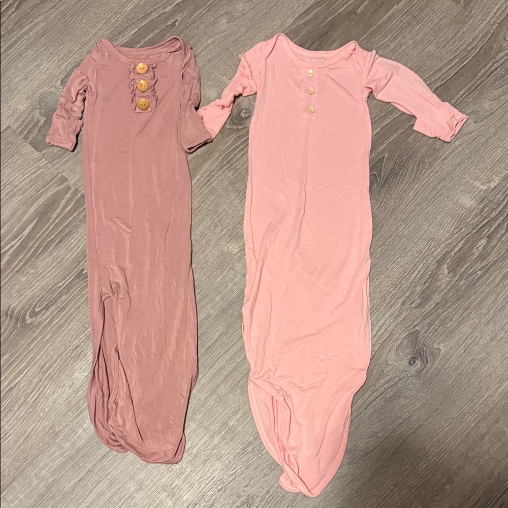 Set of Two Pink and Mauve Baby Gowns